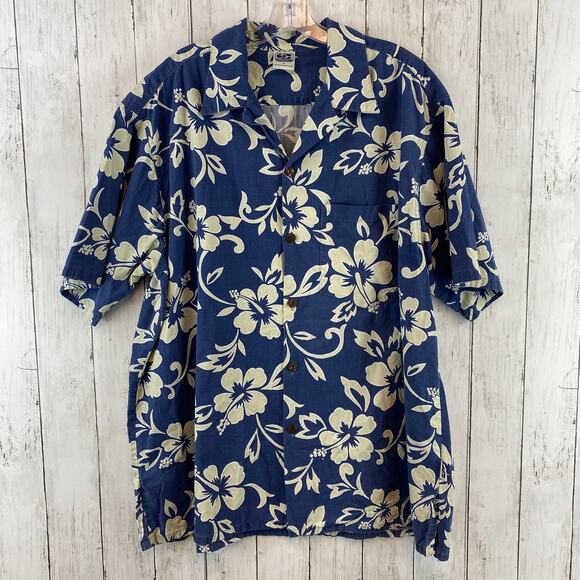 Honolua Surf Other - Honolua Surf Aloha Blue Tropical Floral Short Sleeve Hawaiian Shirt Size X-Large